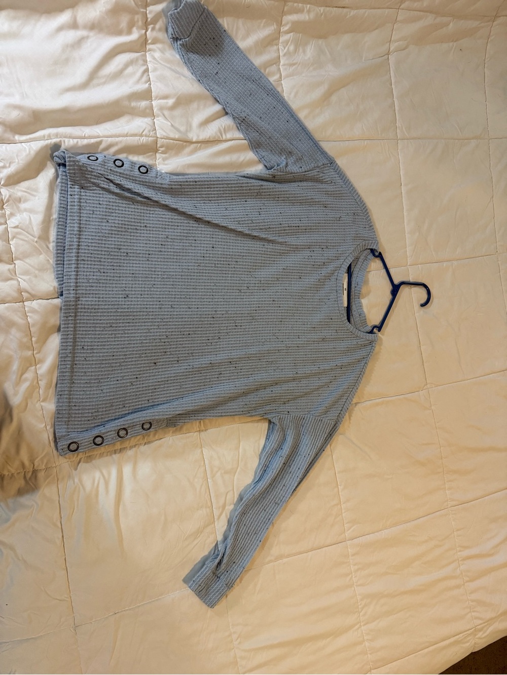 The Sweatshirt Project Light Blue Waffle Knit Top